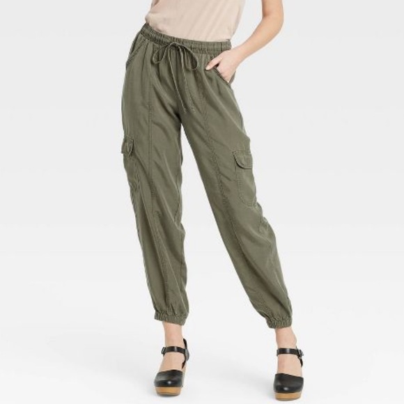 Knox Rose Olive Cargo Jogger Pants L - Picture 6 of 10